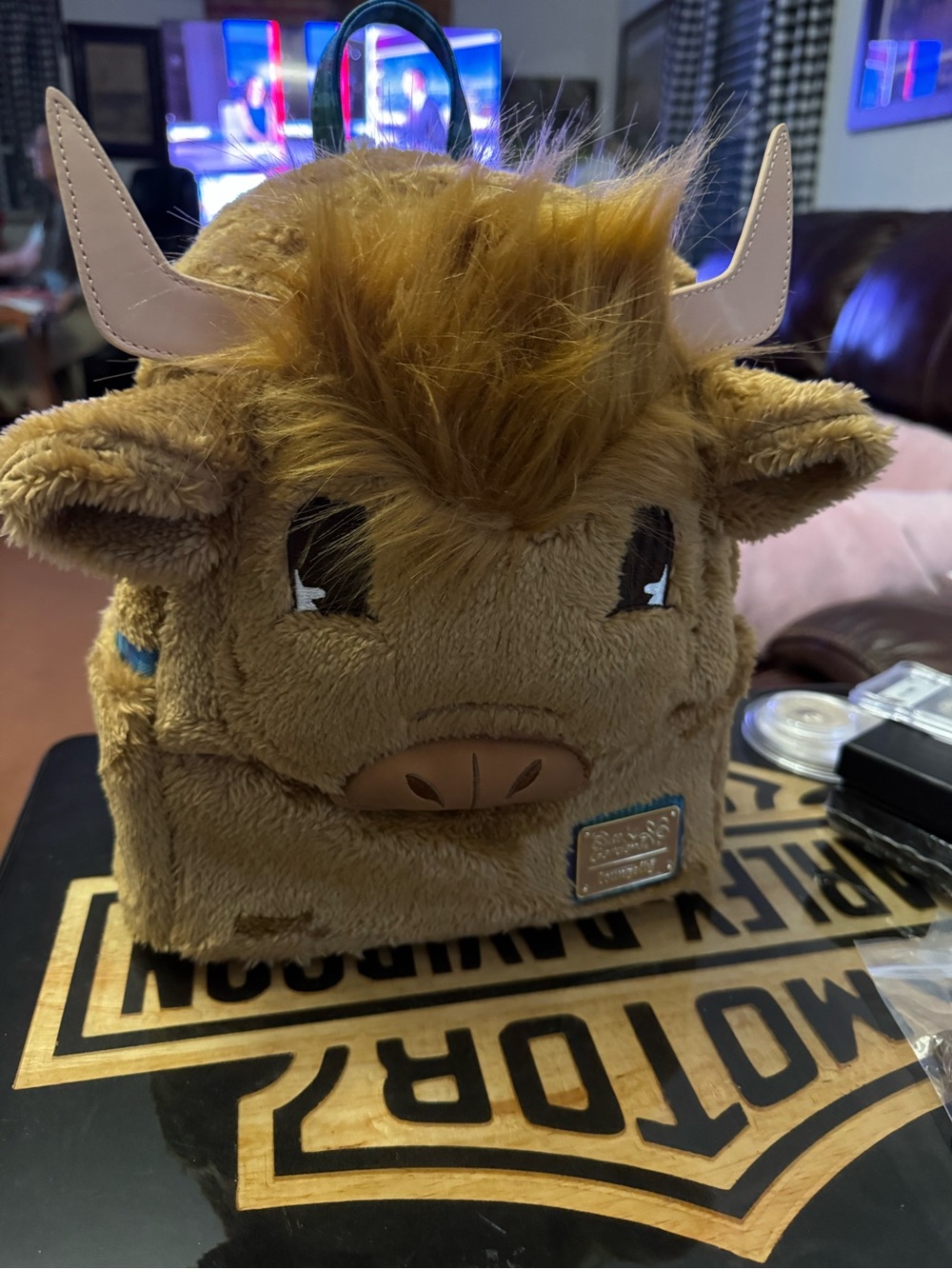 Loungefly x Busch Gardens Highland Cow Mini Backpack in Brown